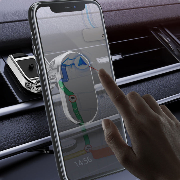 Car Phone Mount Magnetic Dashboard Holder Foldable Metal Stand