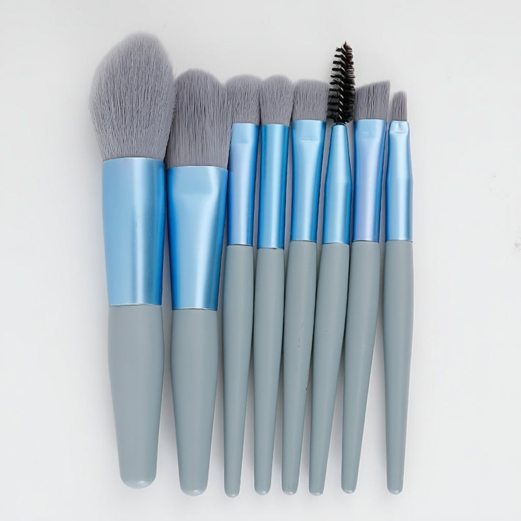 Makeup Brush Set Nylon Cosmetic Brushes Pouch Kit