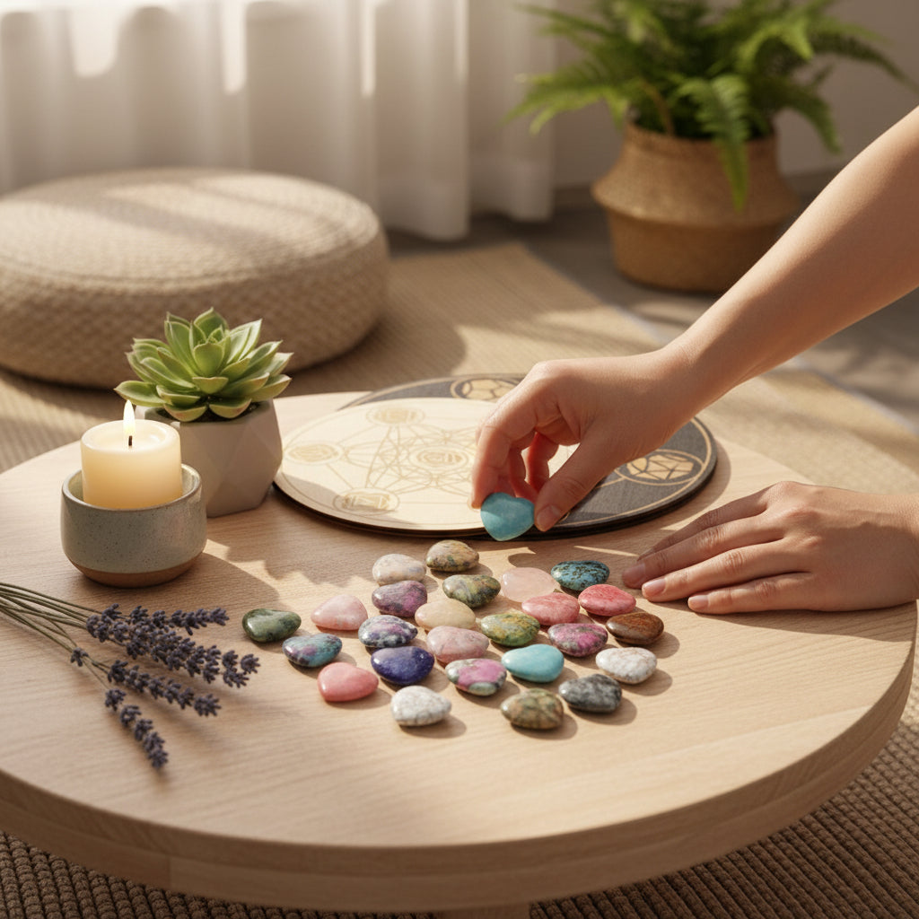 Přírodní kameny srdce - sada krystalů na léčení, dekoraci a dárky