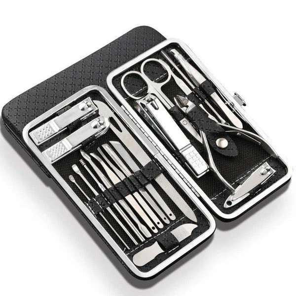 19 In 1 Stainless Steel Manicure Set Nail Clipper Kit With Ideal Both And Pedicures - Image 1
