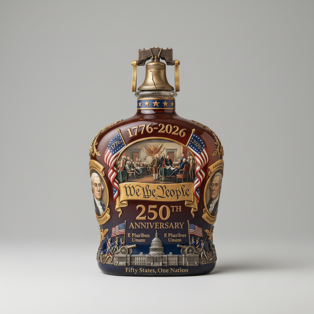 Decanter per Whiskey Anniversario in Cristallo Design Commemorativo