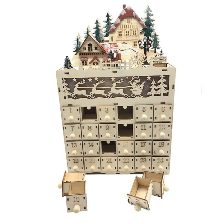 24 Compartments Ambience Christmas Wooden Advent Calendar - Image 4
