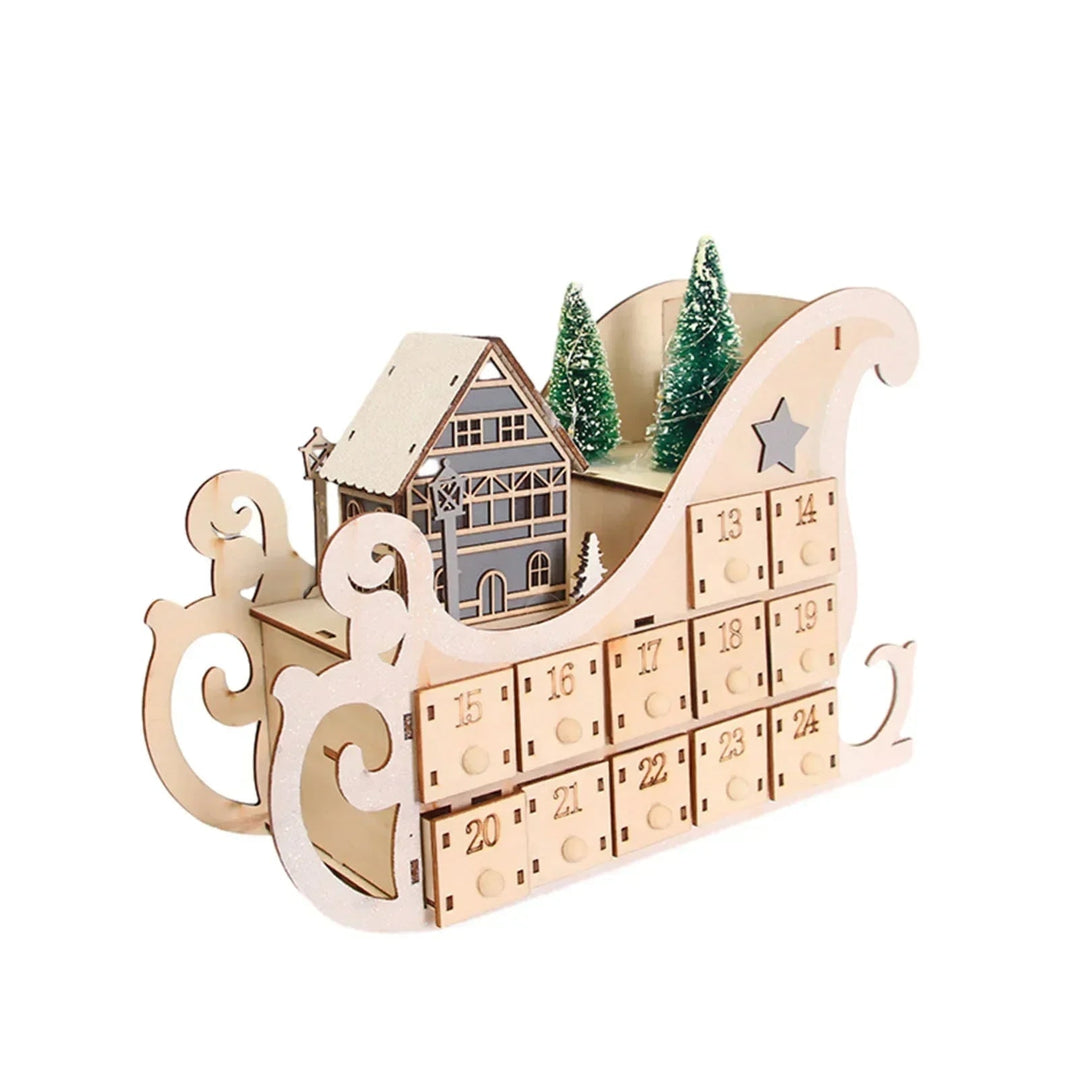24 Compartments Ambience Christmas Wooden Advent Calendar - Image 5