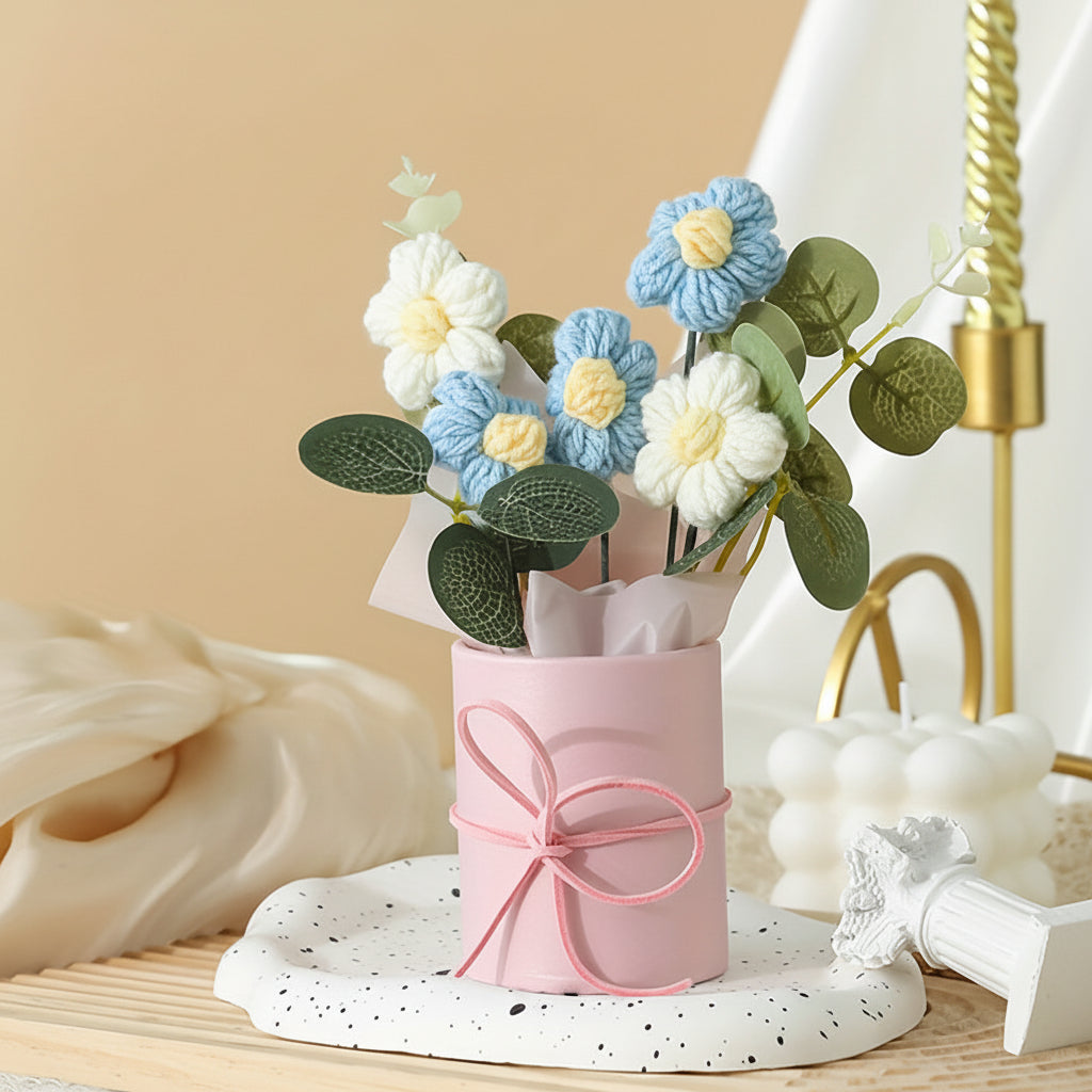Artificial Flowers Bouquet Plastic Tabletop Bathroom Decor