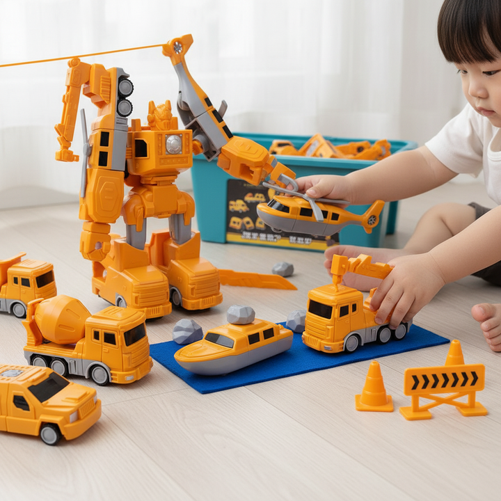 Magnetic Building Blocks for Kids - Construction Vehicle Toy Set, STEM Building Toy