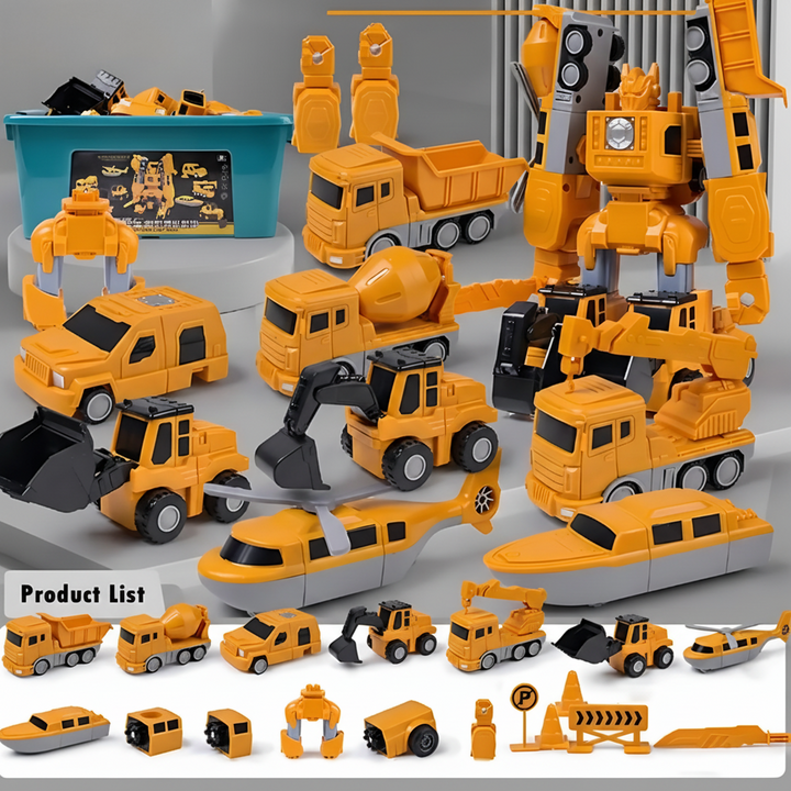 Magnetic Building Blocks for Kids - Construction Vehicle Toy Set, STEM Building Toy