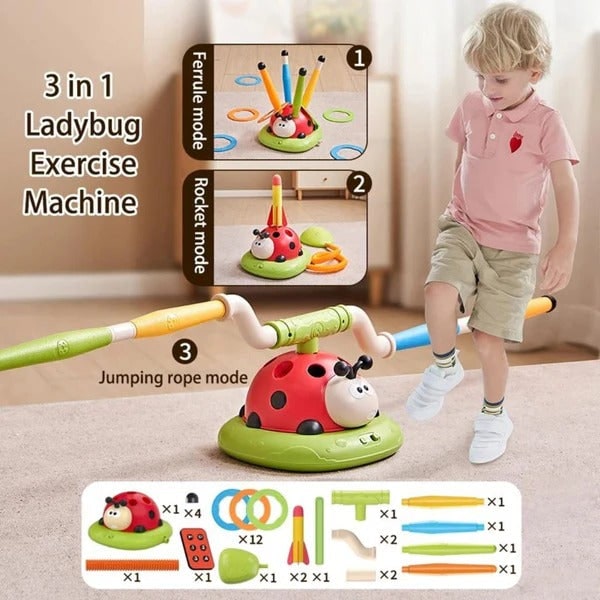 3-In-1 Active Play Toy For With Jumping Ring Toss And Rocket Launching - Image 4