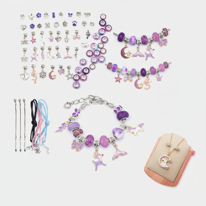 Kit Creazione Braccialetti Bambini, Set di Perline e Ciondoli per Gioielli Fai da Te