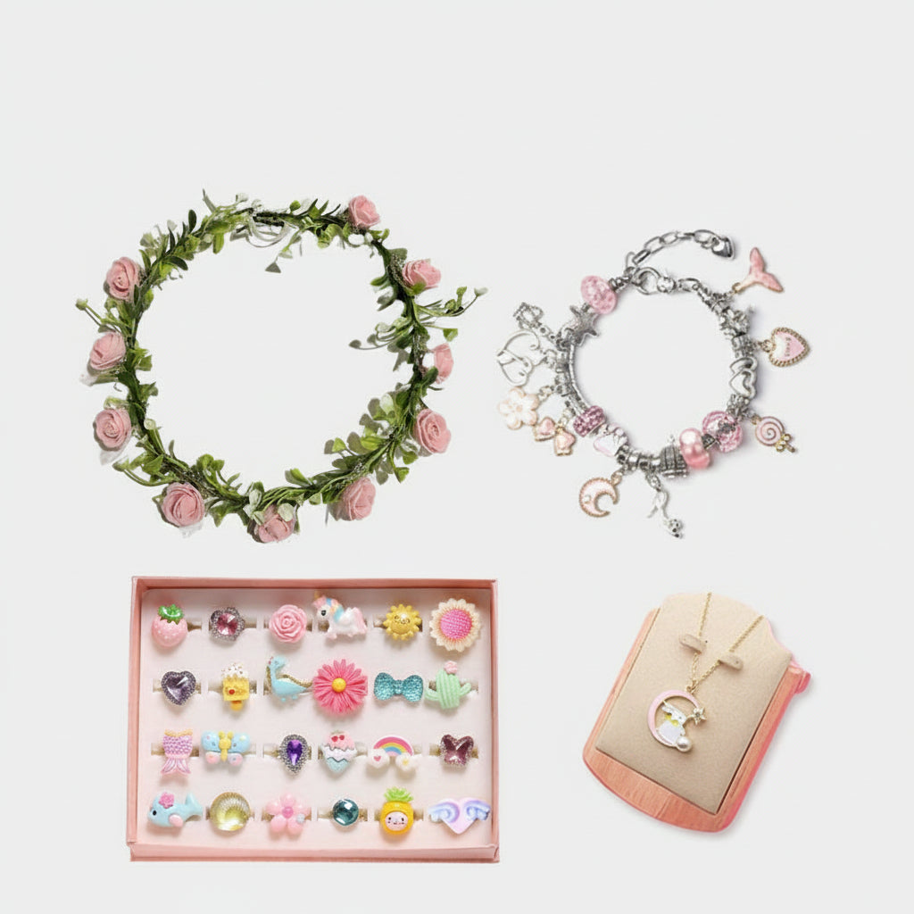 Kit Creazione Braccialetti Bambini, Set di Perline e Ciondoli per Gioielli Fai da Te