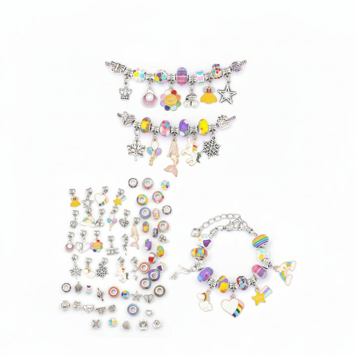 Kit Creazione Braccialetti Bambini, Set di Perline e Ciondoli per Gioielli Fai da Te