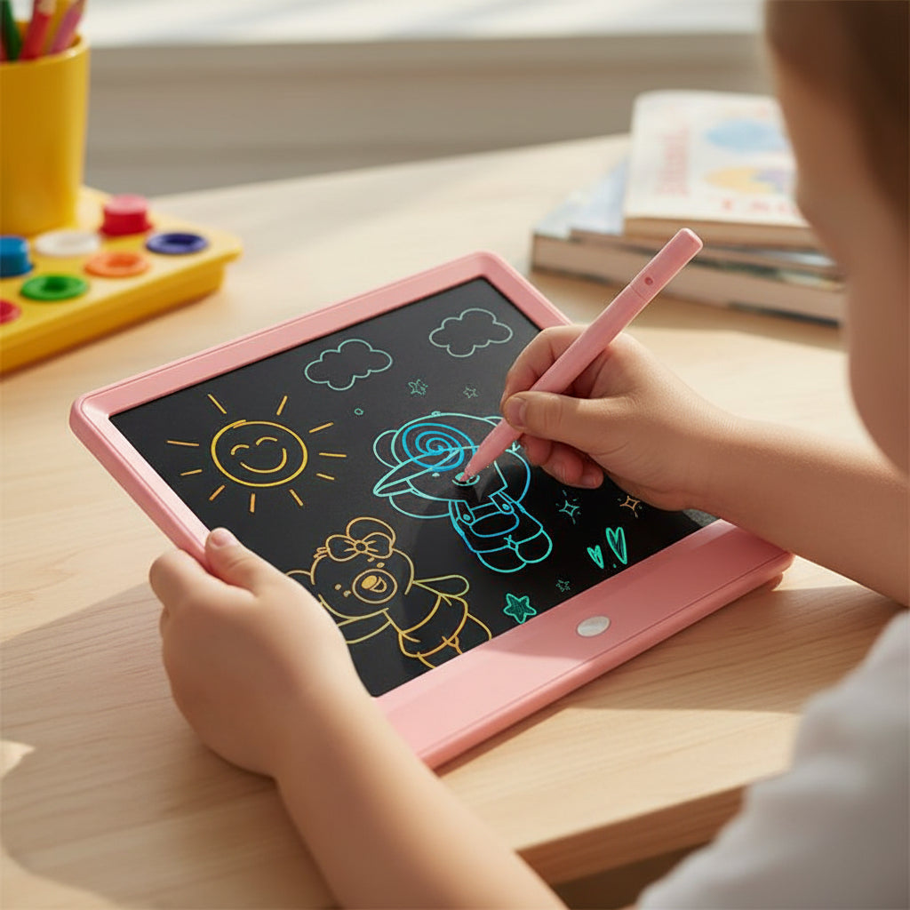 LCD Writing Tablet for Kids – Colorful Drawing Board, Reusable Doodle Pad, Screen-Free Learning Toy