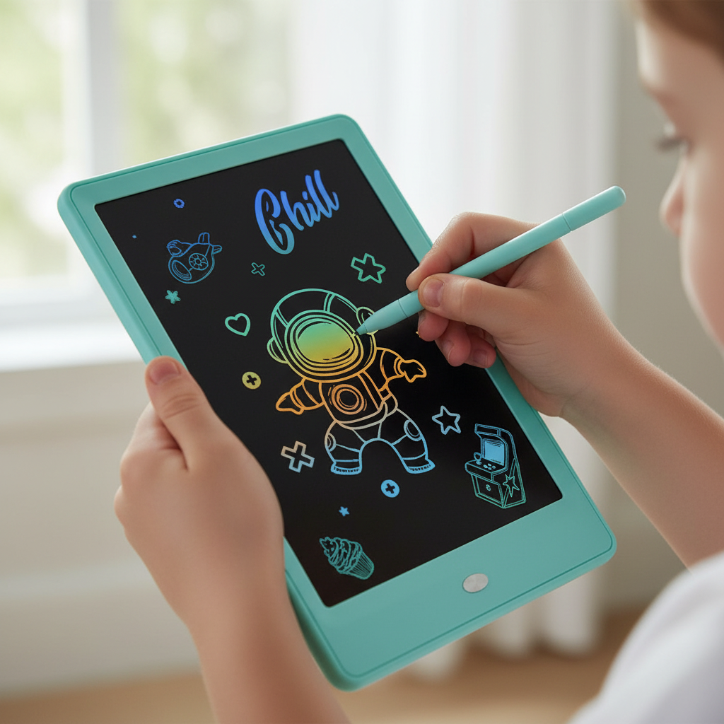 LCD Writing Tablet for Kids – Colorful Drawing Board, Reusable Doodle Pad, Screen-Free Learning Toy