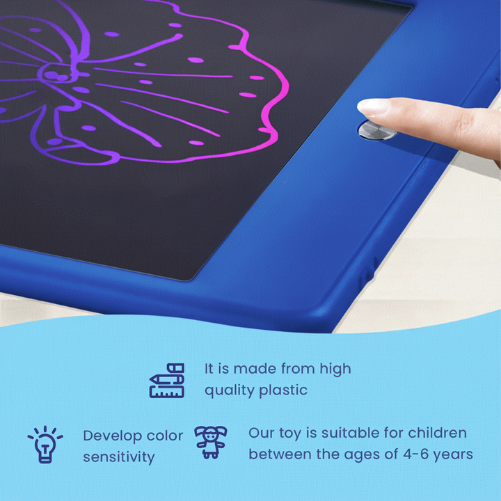 LCD Writing Tablet for Kids – Colorful Drawing Board, Reusable Doodle Pad, Screen-Free Learning Toy
