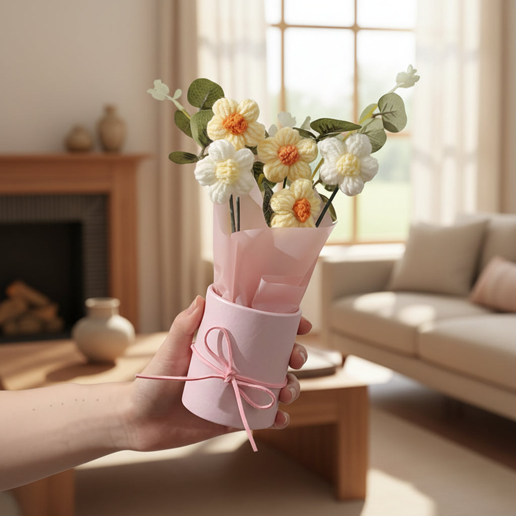 Artificial Flowers Bouquet Plastic Tabletop Bathroom Decor