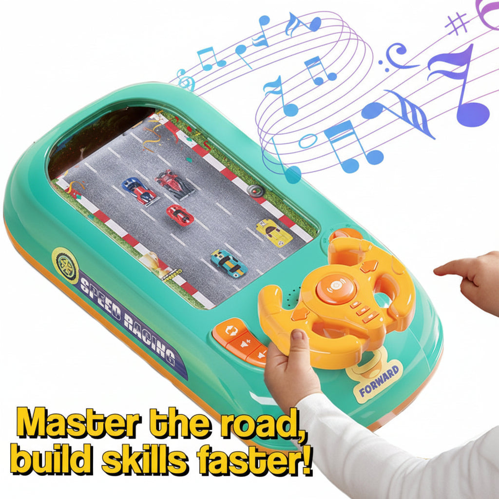 Interactive Steering Wheel Toy with 200 Challenges – Screen-Free Racing Game for Kids
