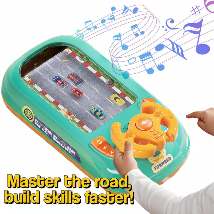 Interactive Steering Wheel Toy with 200 Challenges – Screen-Free Racing Game for Kids