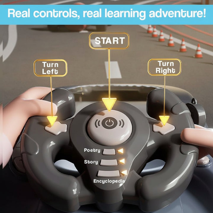 Interactive Steering Wheel Toy with 200 Challenges – Screen-Free Racing Game for Kids