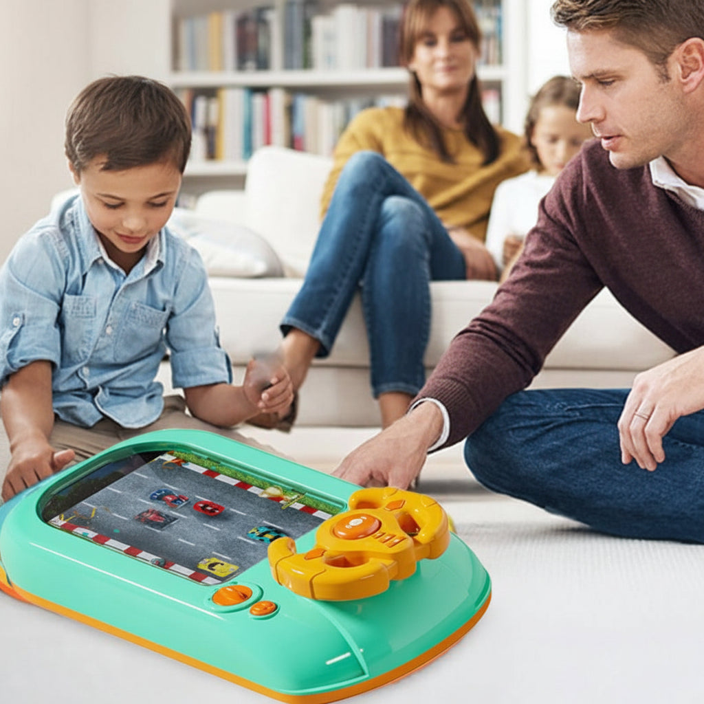 Interactive Steering Wheel Toy with 200 Challenges – Screen-Free Racing Game for Kids