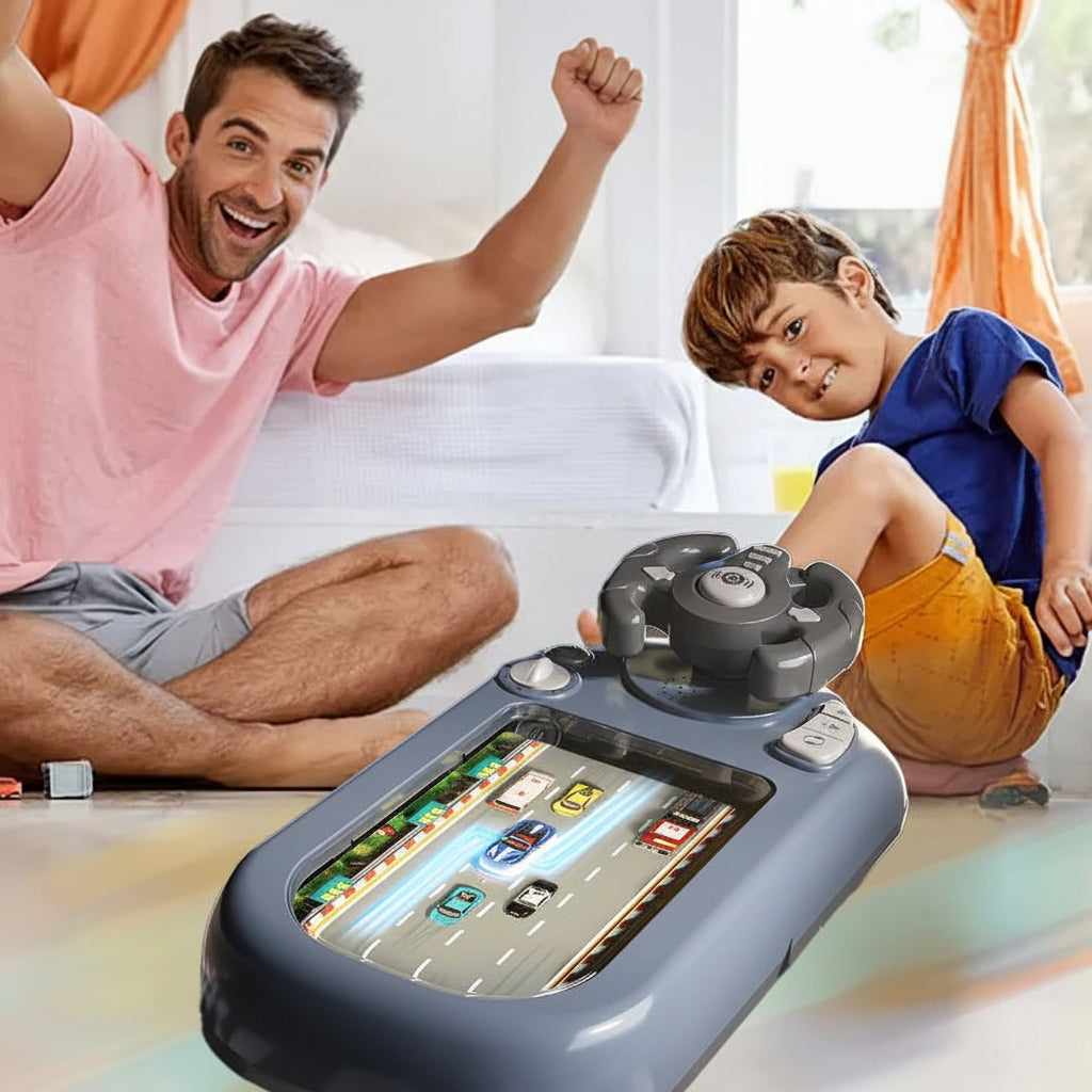 Interactive Steering Wheel Toy with 200 Challenges – Screen-Free Racing Game for Kids