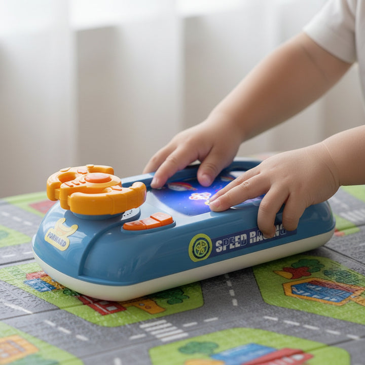 Interactive Steering Wheel Toy with 200 Challenges – Screen-Free Racing Game for Kids