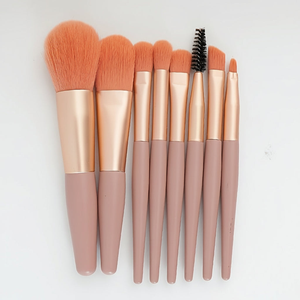 Makeup Brush Set Nylon Cosmetic Brushes Pouch Kit