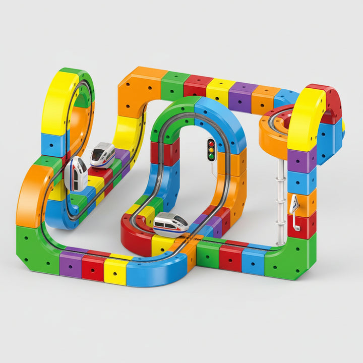 Magnetic Building Blocks Kids Electric Car Track Construction Toy
