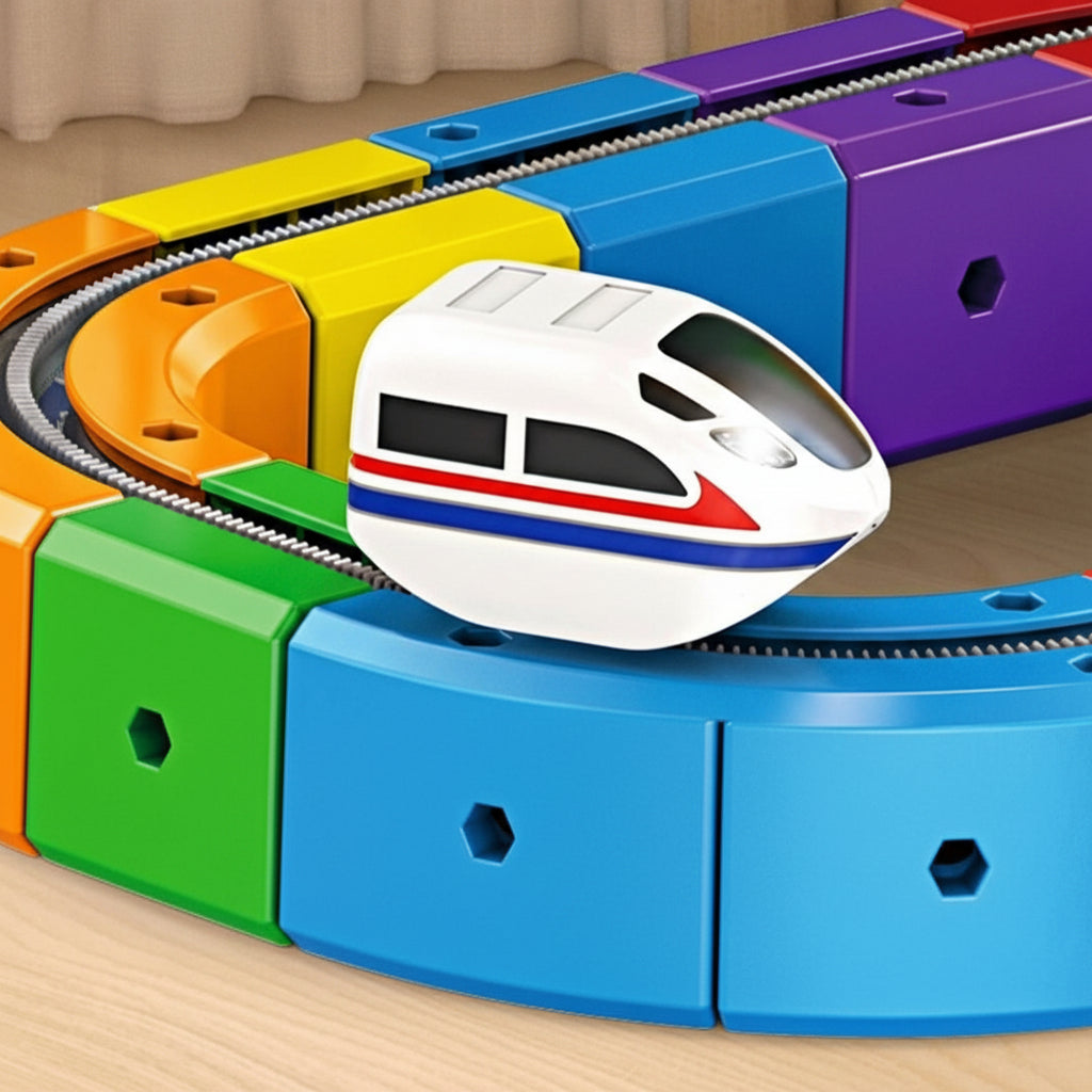 Magnetic Building Blocks Kids Electric Car Track Construction Toy