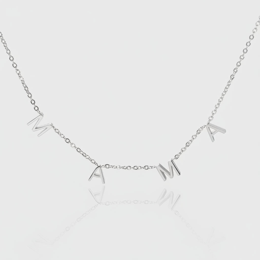 Name Necklace Gold Plated Stainless Steel Mama Pendant Chain