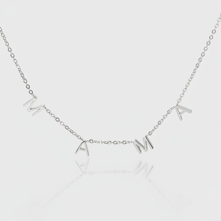 Name Necklace Gold Plated Stainless Steel Mama Pendant Chain