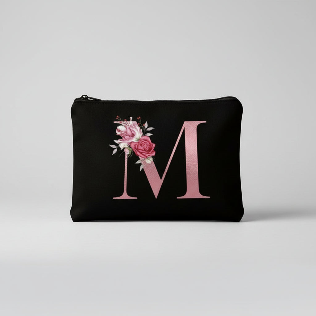 Throw Pillow Cover Decorative Floral Letter Zipper Cushion Case