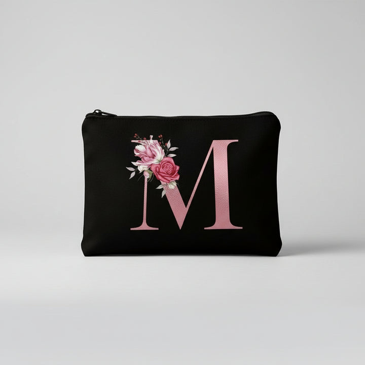 Throw Pillow Cover Decorative Floral Letter Zipper Cushion Case