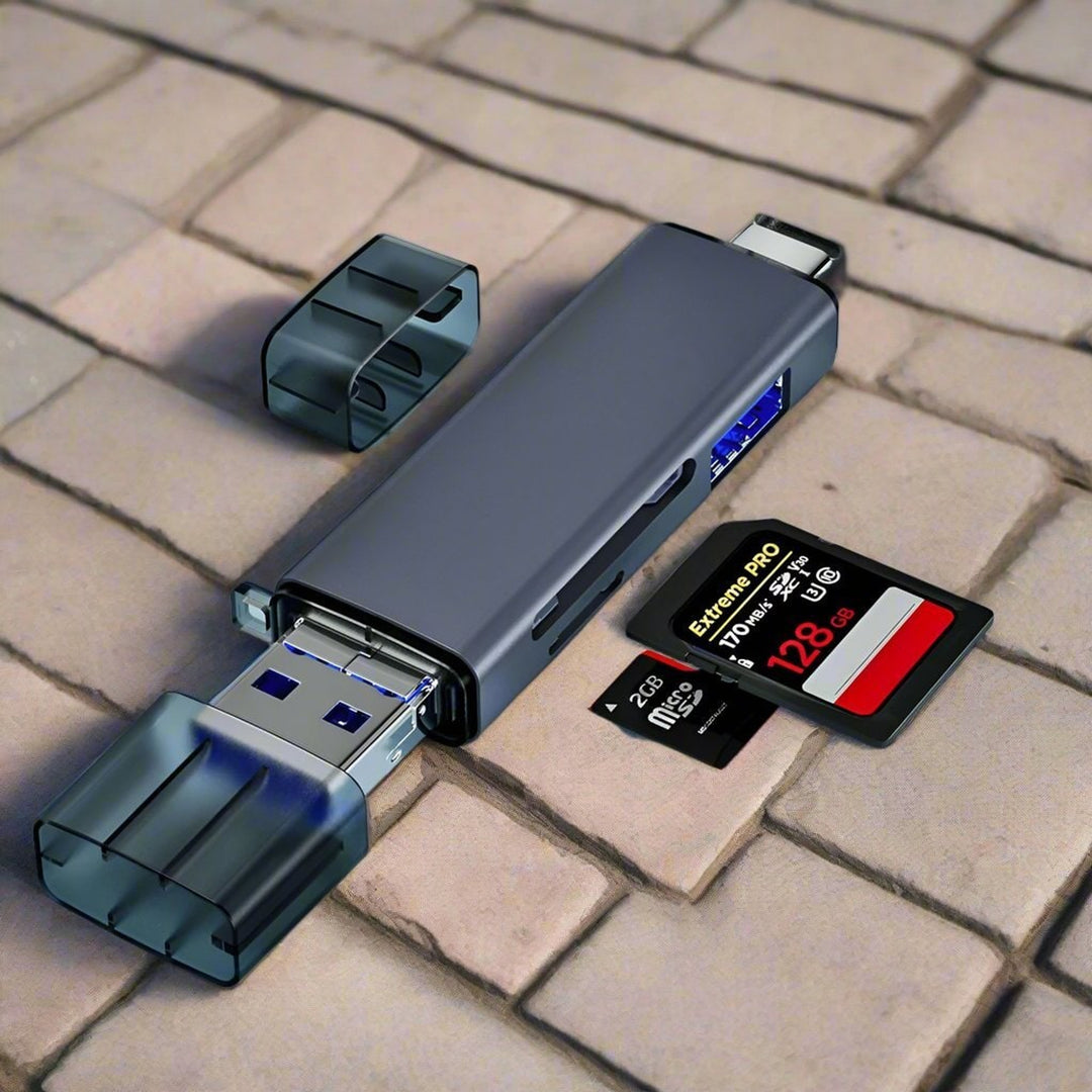 6 In 1 Multifunction Card Reader With USB 3.0 Type-C And Micro USB - Image 1