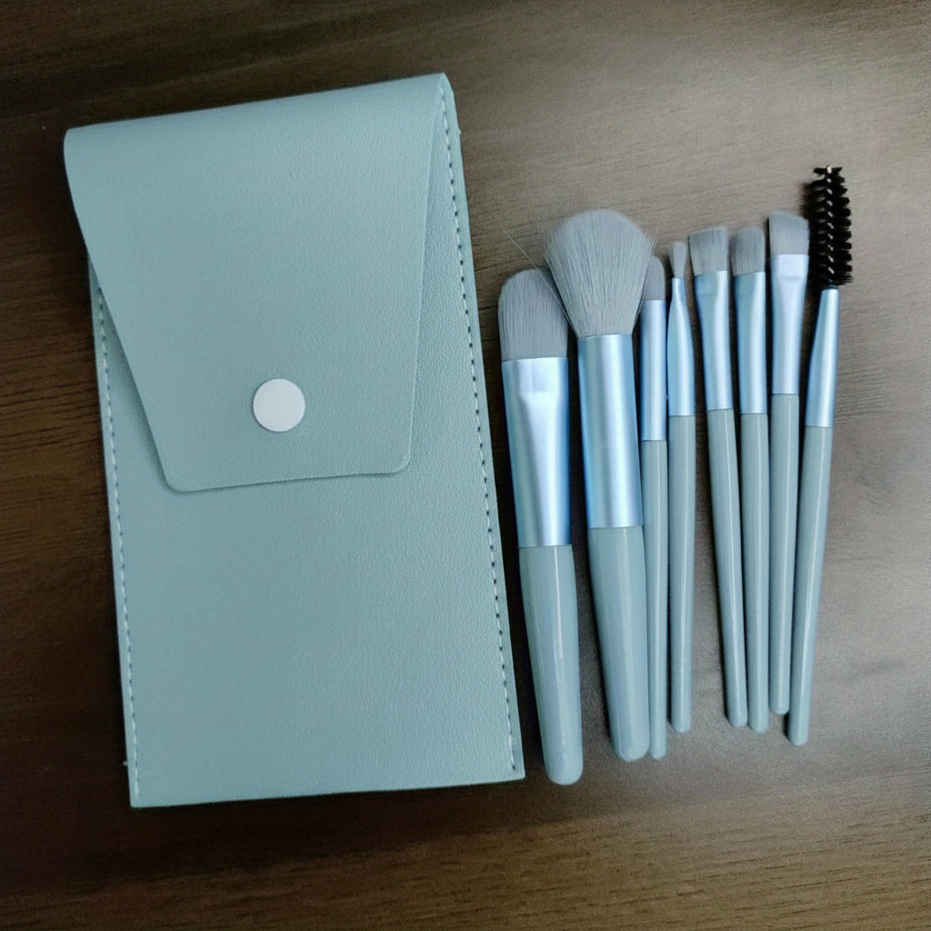 Makeup Brush Set Nylon Cosmetic Brushes Pouch Kit