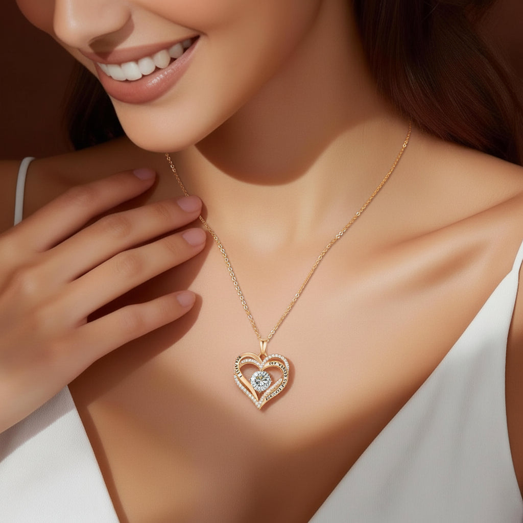 Moissanite Necklace Heart Pendant Sterling Silver Forever Love Gift