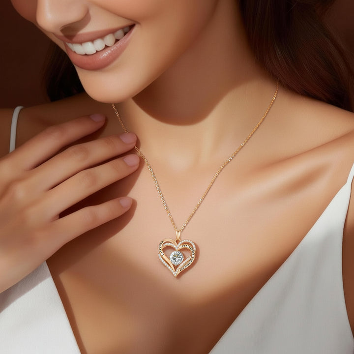 Moissanite Necklace Heart Pendant Sterling Silver Forever Love Gift