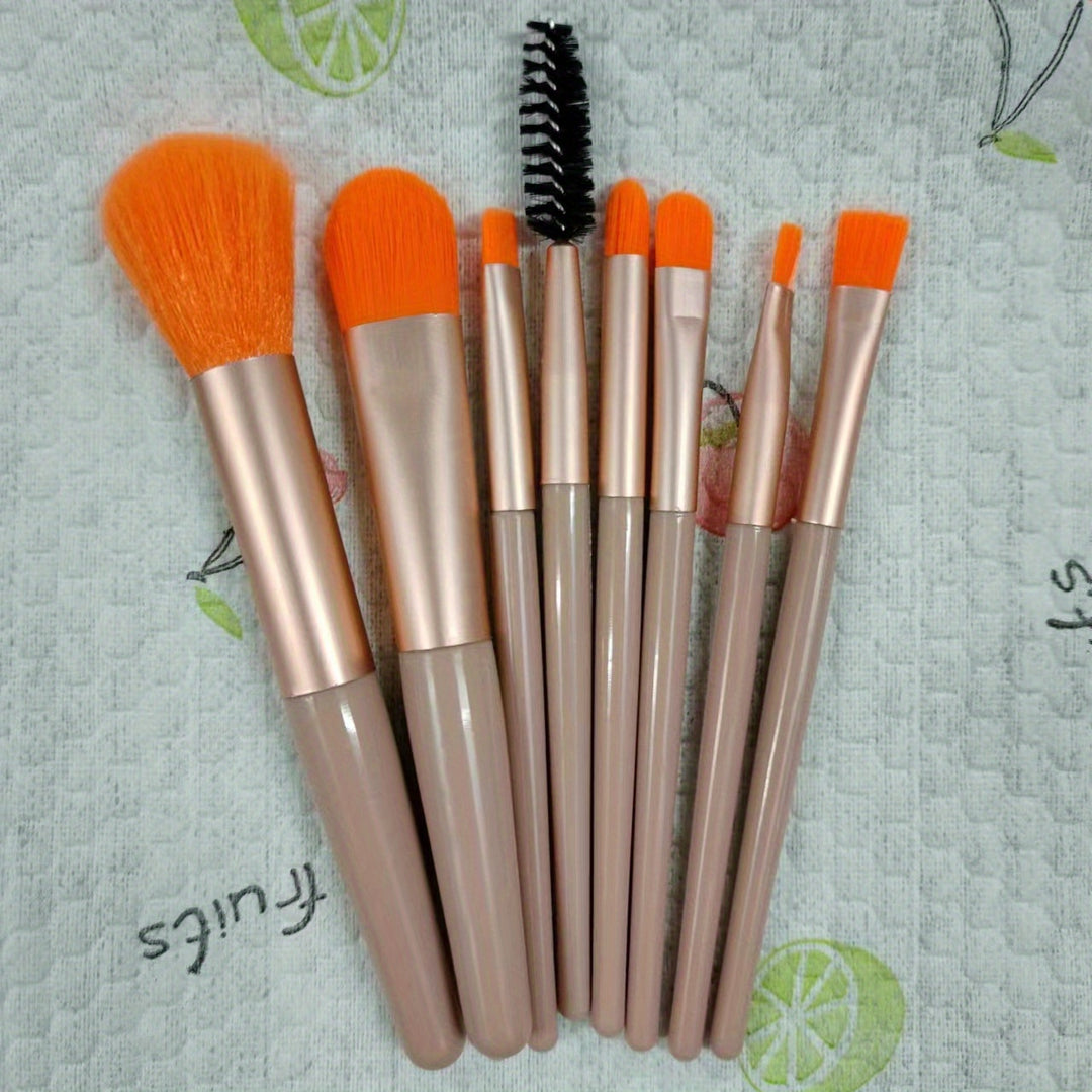 Makeup Brush Set Nylon Cosmetic Brushes Pouch Kit