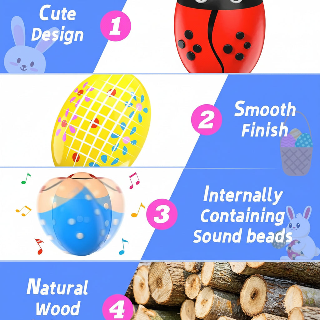 Holzspielzeug Musik Rassel Eier Set Kinder Montessori