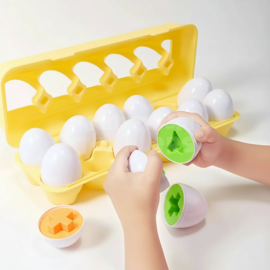 Shape Sorting Eggs – Educational Toddler Toy for Fine Motor Skills & Shape Recognition