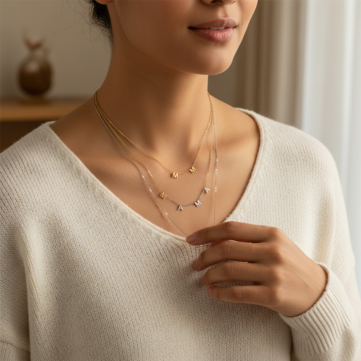Name Necklace Gold Plated Stainless Steel Mama Pendant Chain
