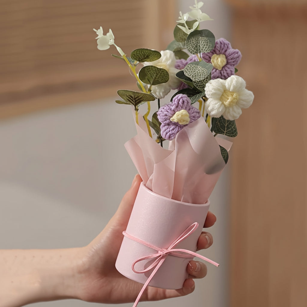 Artificial Flowers Bouquet Plastic Tabletop Bathroom Decor