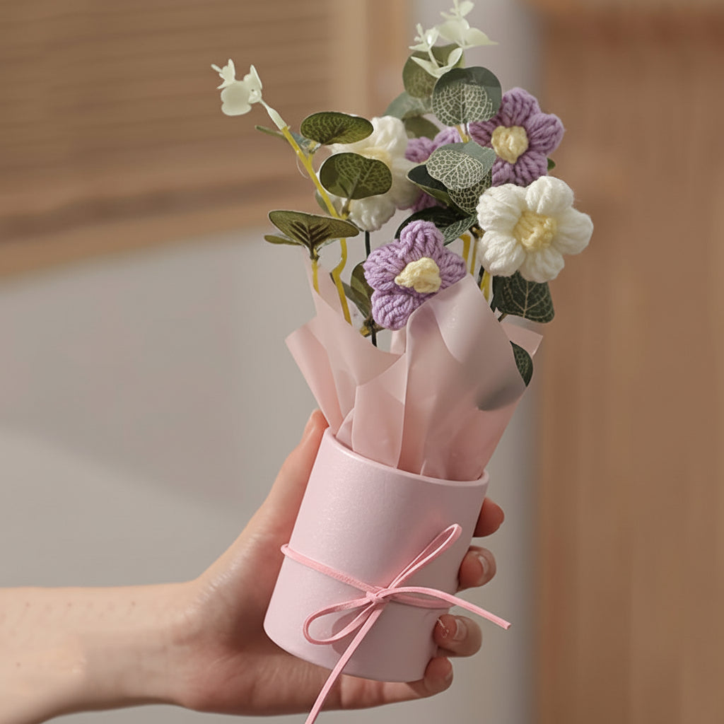 Artificial Flowers Bouquet Plastic Tabletop Bathroom Decor
