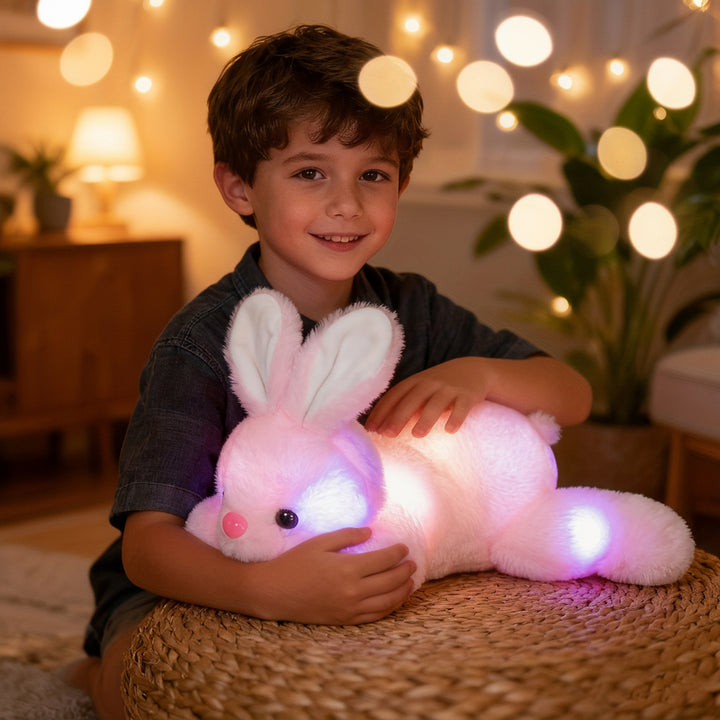 Plyšový králík s LED světlem – noční lampička pro děti