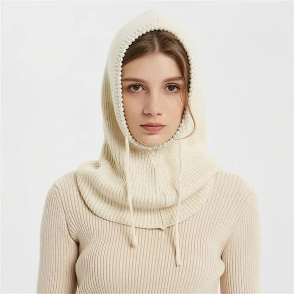 Winter Beanie with Adjustable Hood – Soft Knit Hat for Warmth