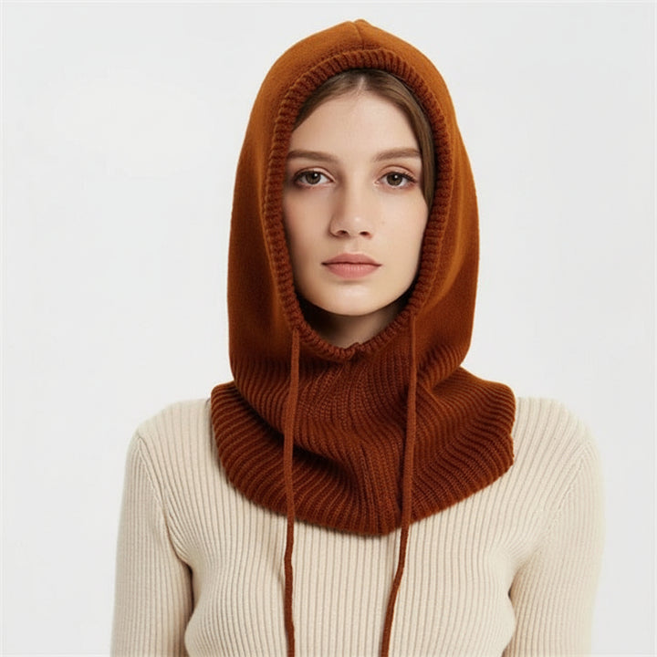 Winter Beanie with Adjustable Hood – Soft Knit Hat for Warmth