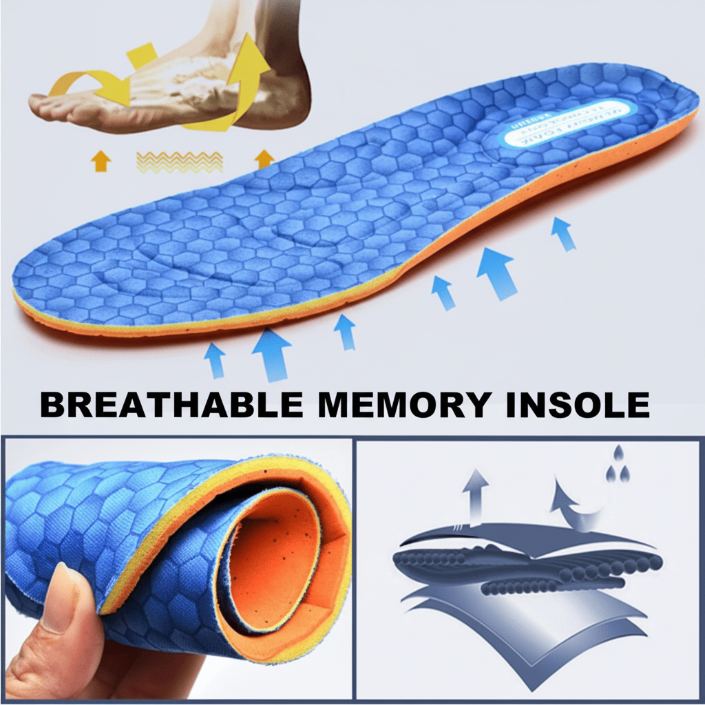 Breda promenadskor för män – Memory foam och halkskydd