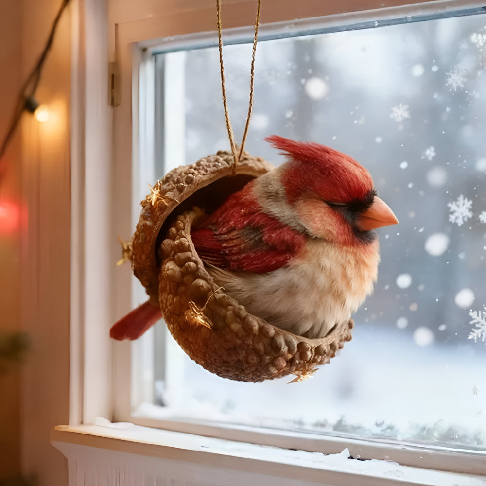 Julgransprydnad Ekollon med Skogsdjur – Unika Julgranskulor