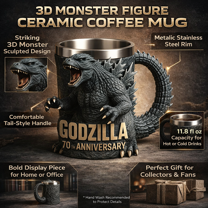 3D Monsterfigur Keramik Kaffemugg – Skulpterad Design
