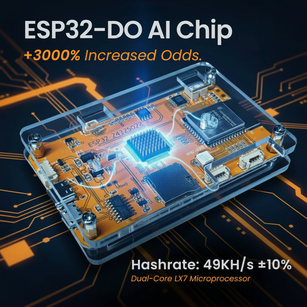 ESP32 Bitcoin miner – Desktop hashrate monitor pro těžbu kryptoměn