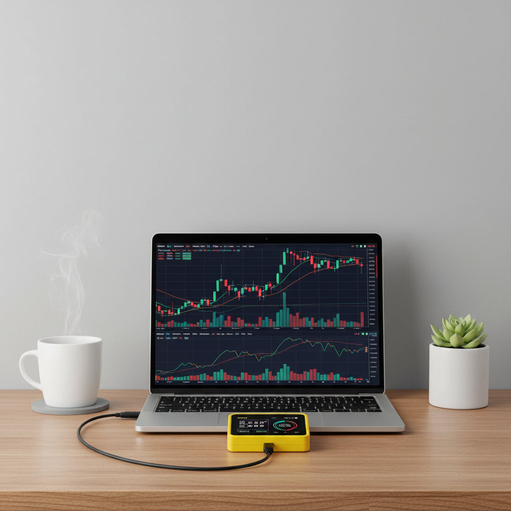 ESP32 Bitcoin miner – Desktop hashrate monitor pro těžbu kryptoměn