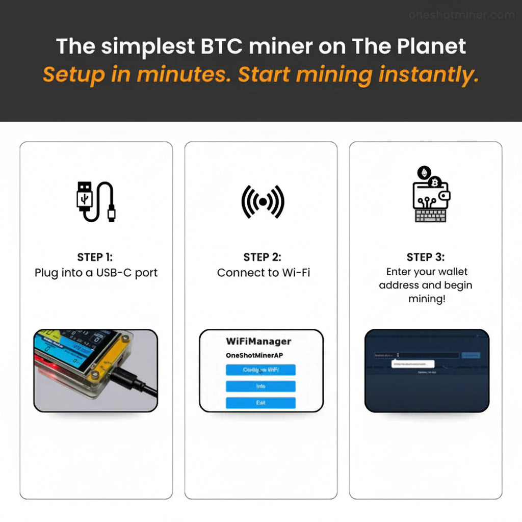 ESP32 Bitcoin miner – Desktop hashrate monitor pro těžbu kryptoměn